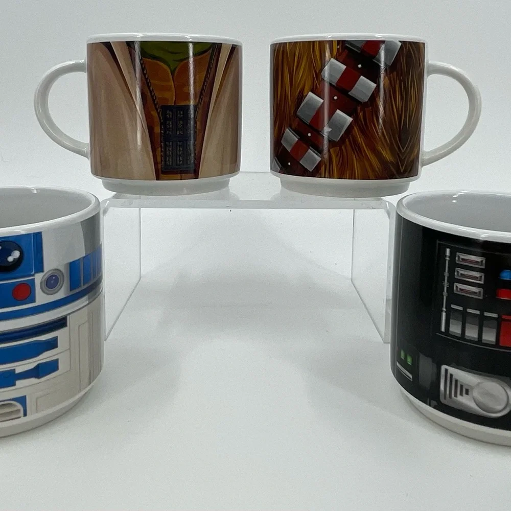 Star Wars Vandor‎ Ceramic Mugs Chewbacca, R2-D2, Yoda & Darth Vader Set of 4